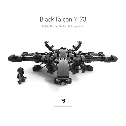Legomoc: BLACK FALCON Y-73 / Military fighter jet aircraft