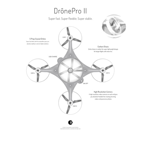 RC Drone: IO DrônePro II / Radio controlled drone with high velocity