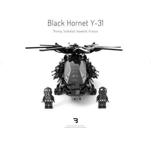 Legomoc: BLACK HORNET Y-31 / Combat helicopter military aircraft