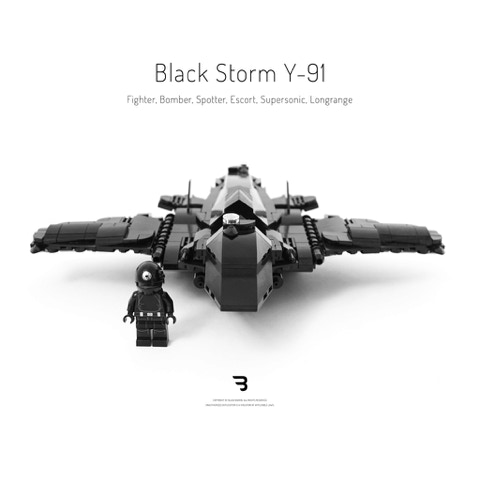 Legomoc: BLACK STORM Y-91 / Fighter drone military aircraft