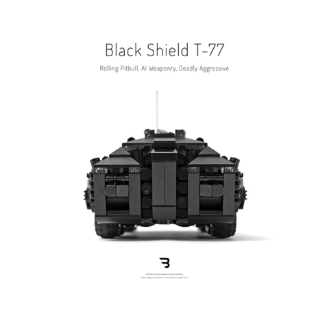 Legomoc: BLACK SHIELD T-77 / Armed military battle tank rollpanzer